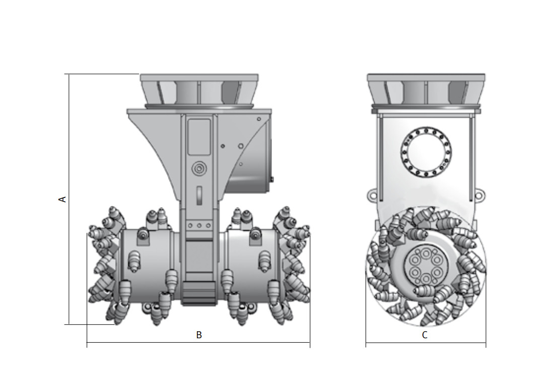 Q345B Excavator Rock Grinder Attachments 700mm Head Rock Wheel Grinder