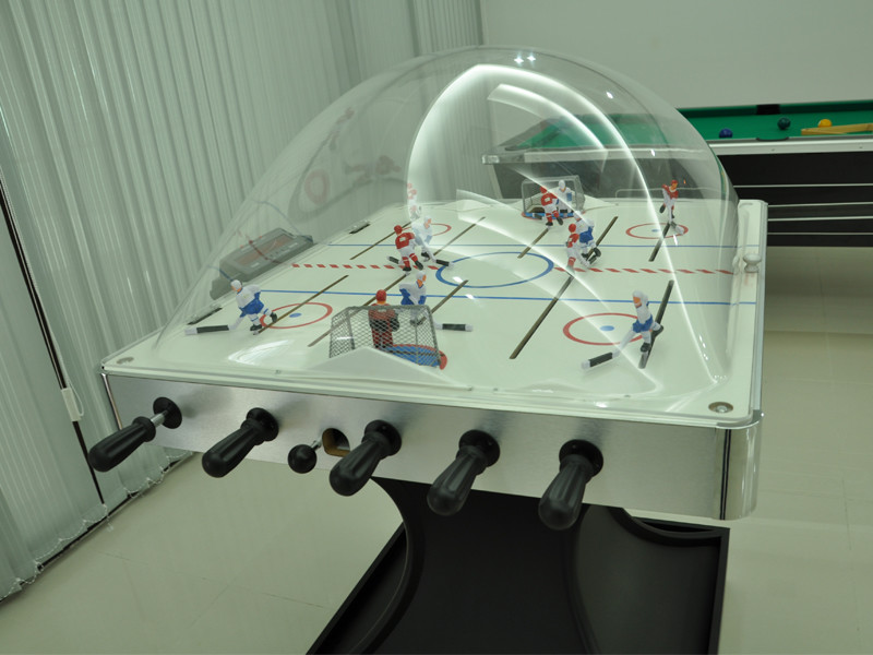 Professional Rod Hockey Table 5mm Acrylic Dome Hockey Table With Silver Plastic Corner