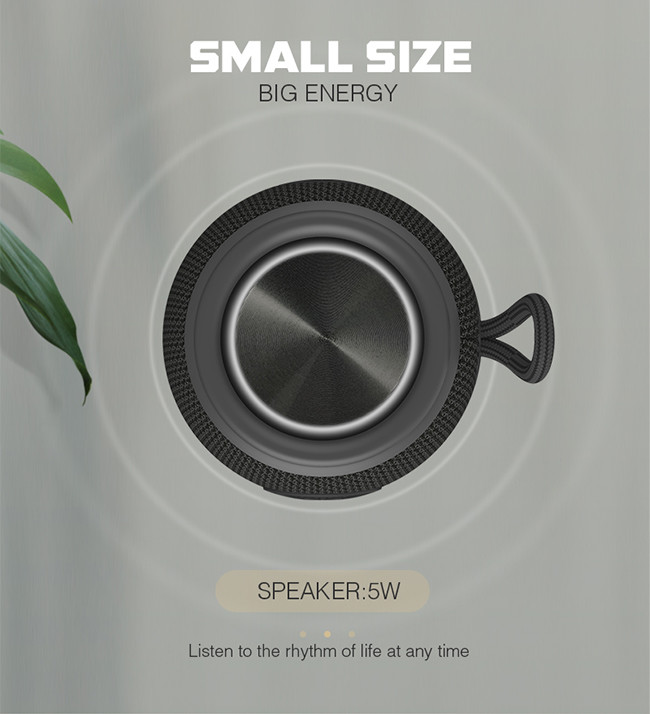 3.7V 1200mAh Battery Mini Outdoor Speaker with Bluetooth 5.0 Connectivity
