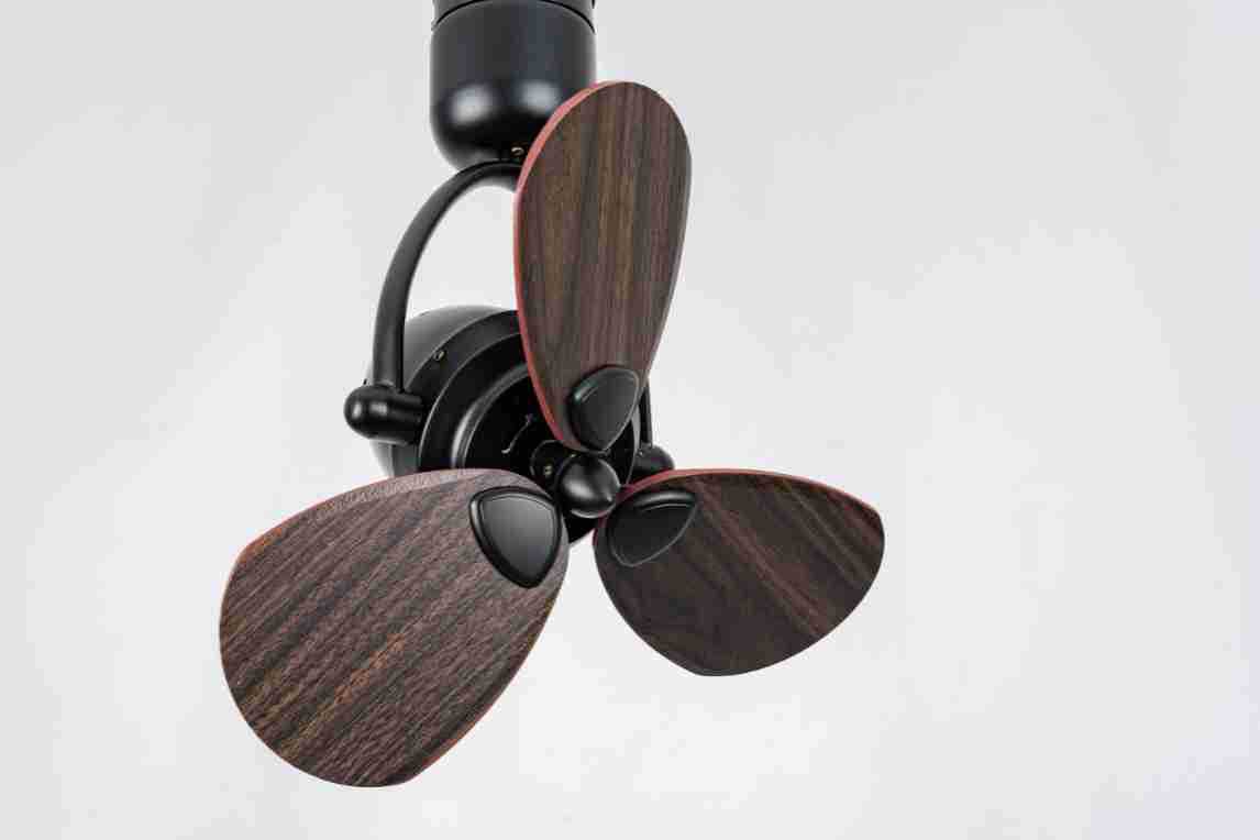 SENKAI American retro rural wood blade ceiling fans 3 blade indoor LED ceiling fan with Remote suspended ceiling