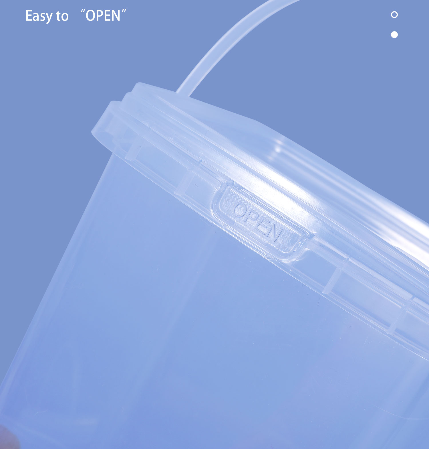 Capacity 280ml 500ml 1L 2L Food Grade Square Small Clear White Plastic Bucket BPA Free