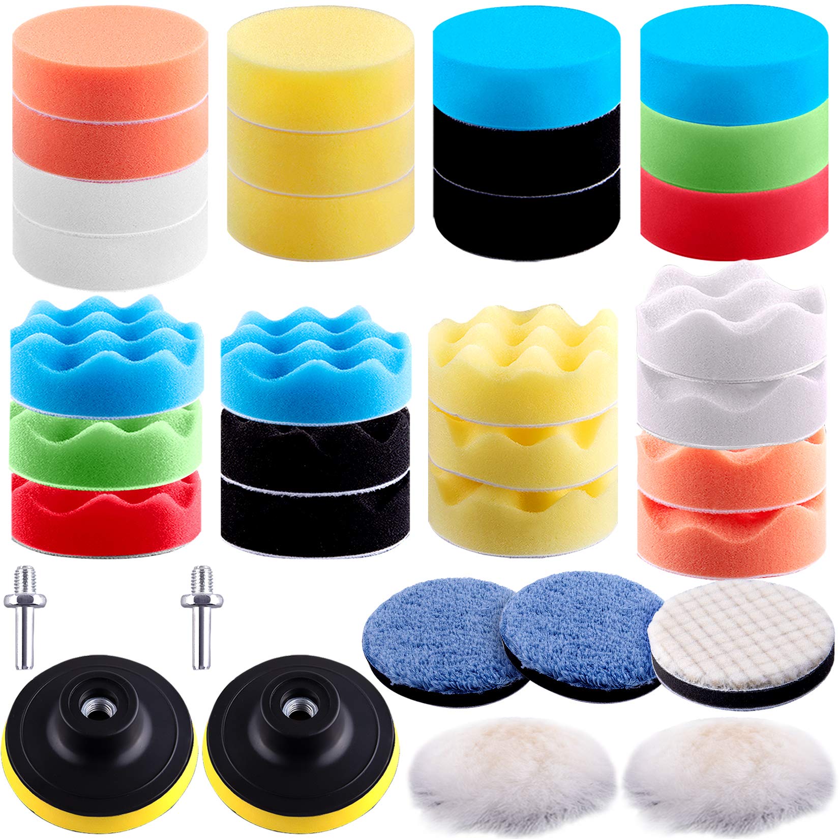 M10 Drill Adapter Polishing Buffing Pad Auto Car Drill Polisher Buffer Sponge Pads Set