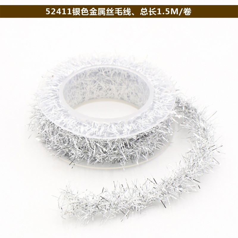 Shinny Wired Wrapping Paper Rope 100m Paper Twist Rope Rose Silver
