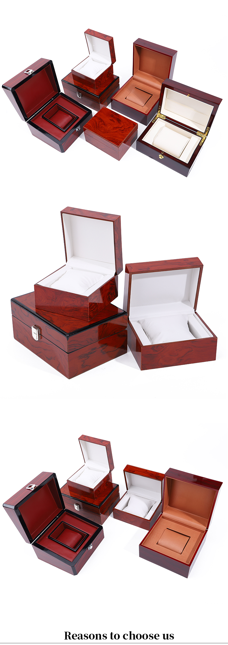 Exquisite Glossy Wooden Luxury Watch Storage Case Watch Holder Box Customizable