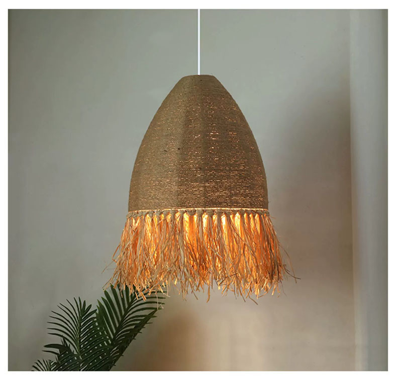 Retro Wabi Sabi Rattan Pendant Light B&B Restaurant Bar Cafe Dining Room Decor Chandelier（WH-AP-592)
