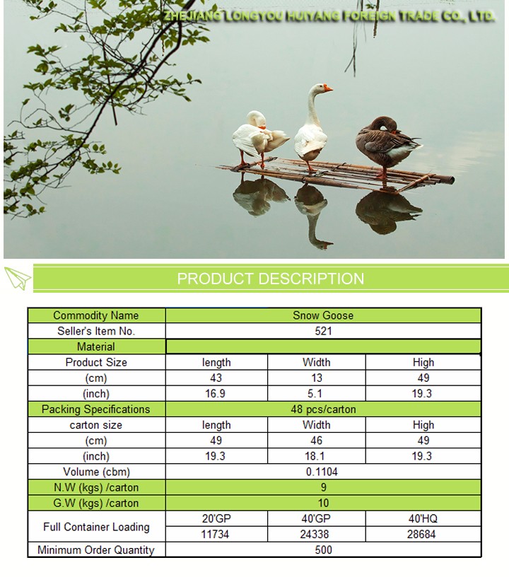 Plastic Head Snow Goose Decoys For Hunting Windsock For Hunting
