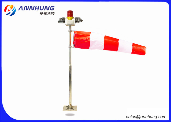 Red and White Helipad Landing Lights Wind Cone 1.5 Meters Strong Corrosion Resistance
