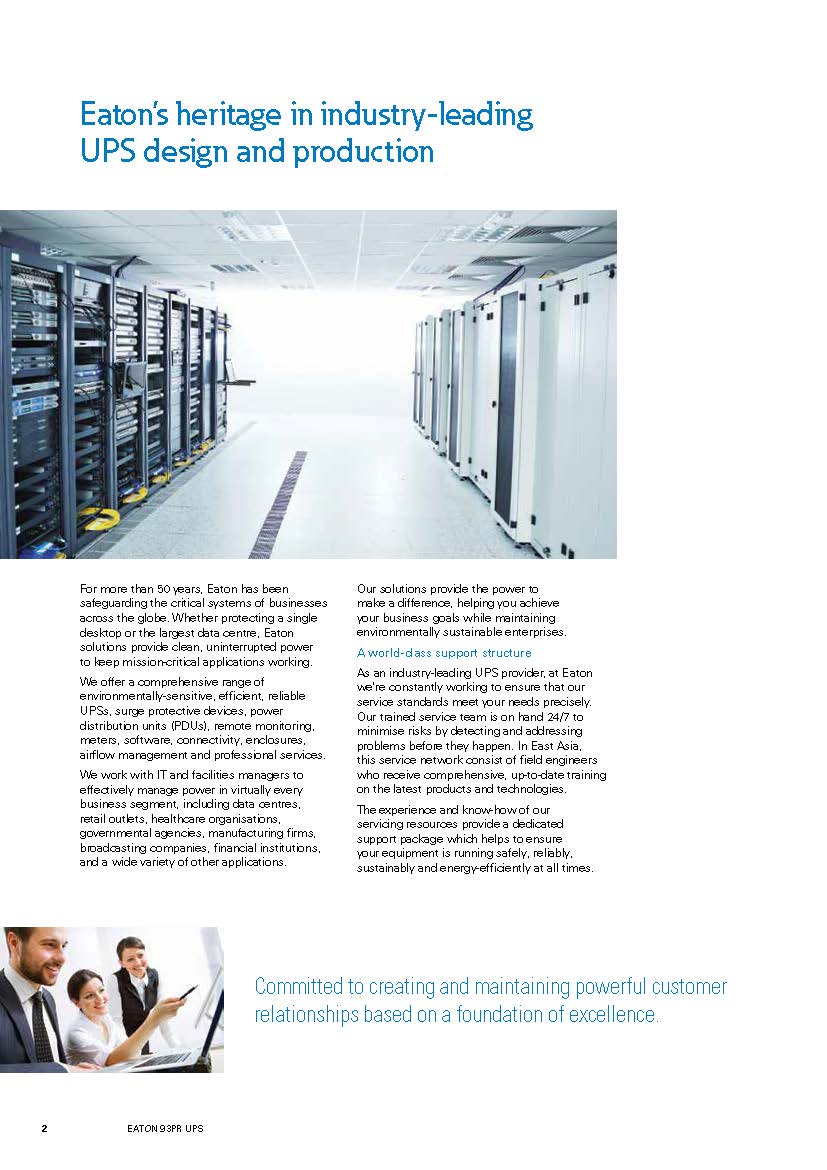 Eaton 93PR 250KVA 250kw 1200KVA 1200kw 400v Modular Online UPS with ABM Management
