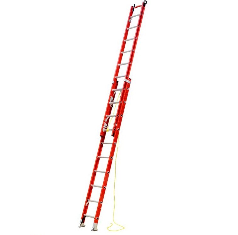 2 Sections Fiberglass Extension Ladder For Line Construction 1.9g/Cm3 Density