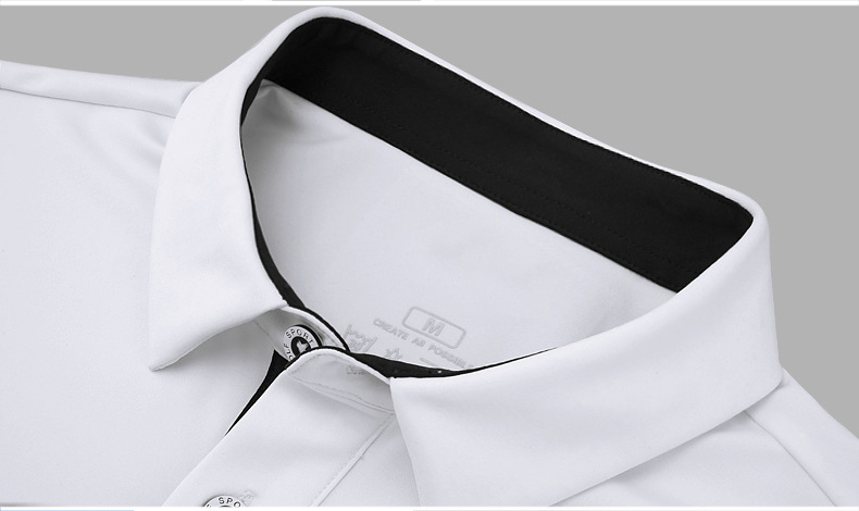 Casual Business Breathable Black Company Polo Shirt Heat Transfer Formal Style 100% Polyester
