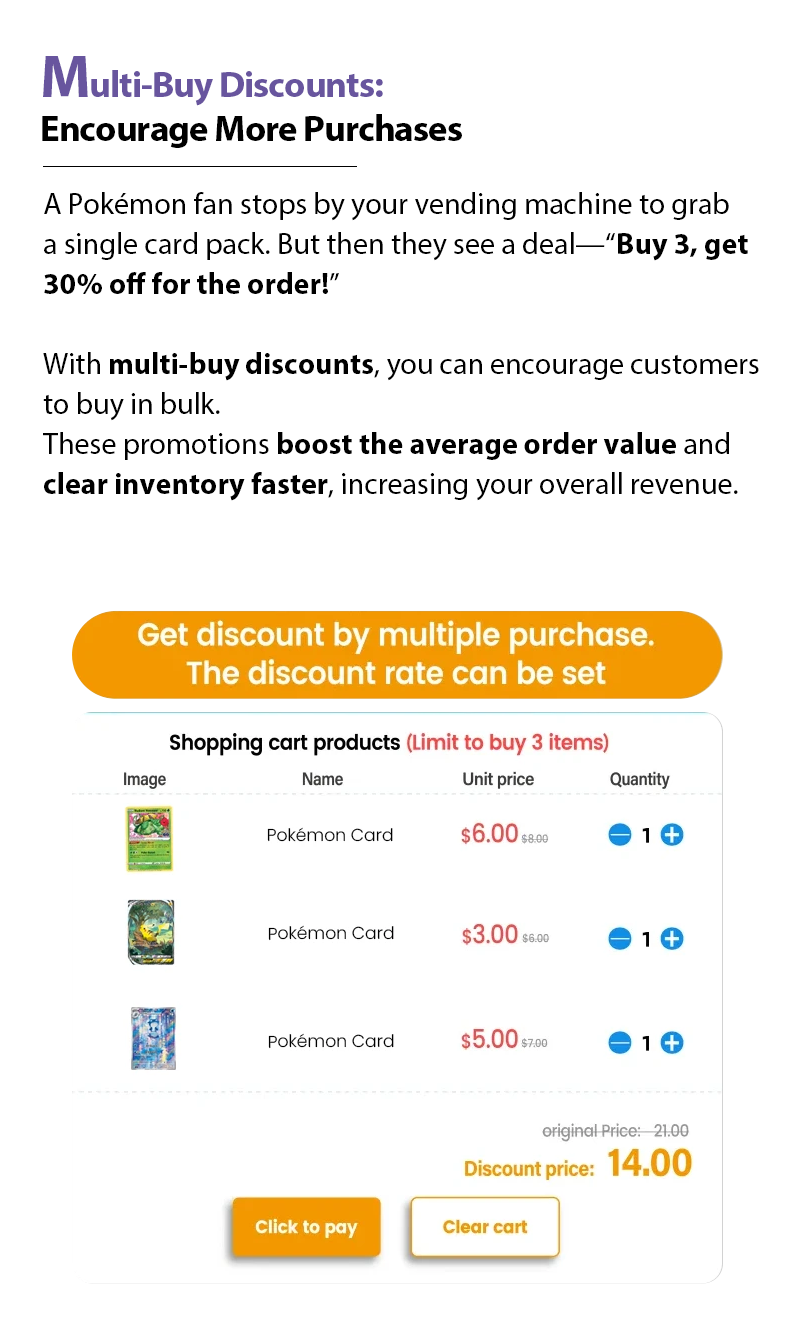Slim Design Customized Debit Card Operated Automated Trading Card Vending Machine for Sale