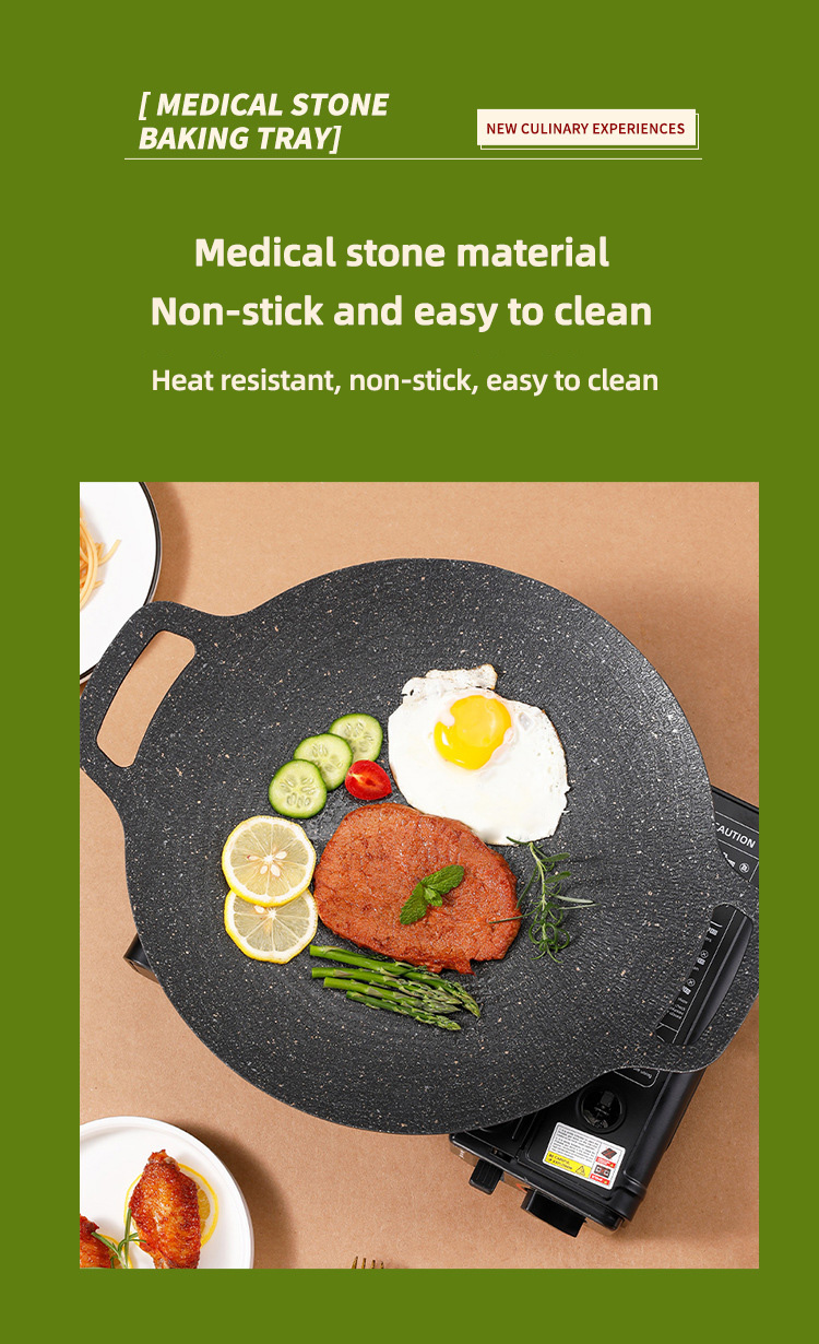 Non Stick Cast Iron Camping Round Frying Pan Pre Seaoned For Outdoor And Kitchen