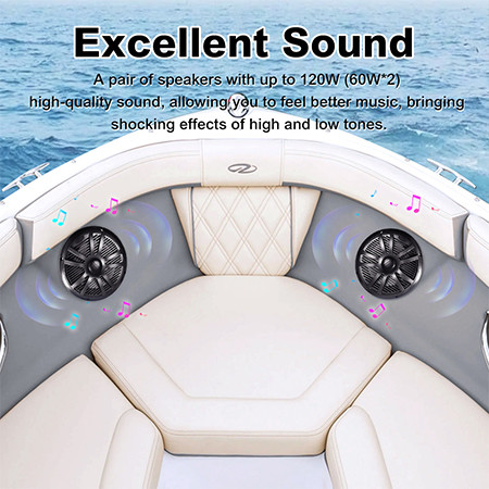 6.5 Inch 2 Way 120 Watt Waterproof Coaxial Speaker With LED Ceiling Music Systems Loudspeaker Marine Boat Car Audio System