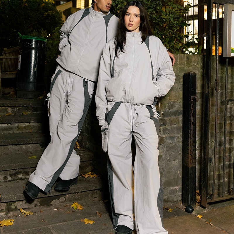 Heavyweight 100% Polyester Jogging Suits Patchwork XXS-5XL Custom Windbreaker Set