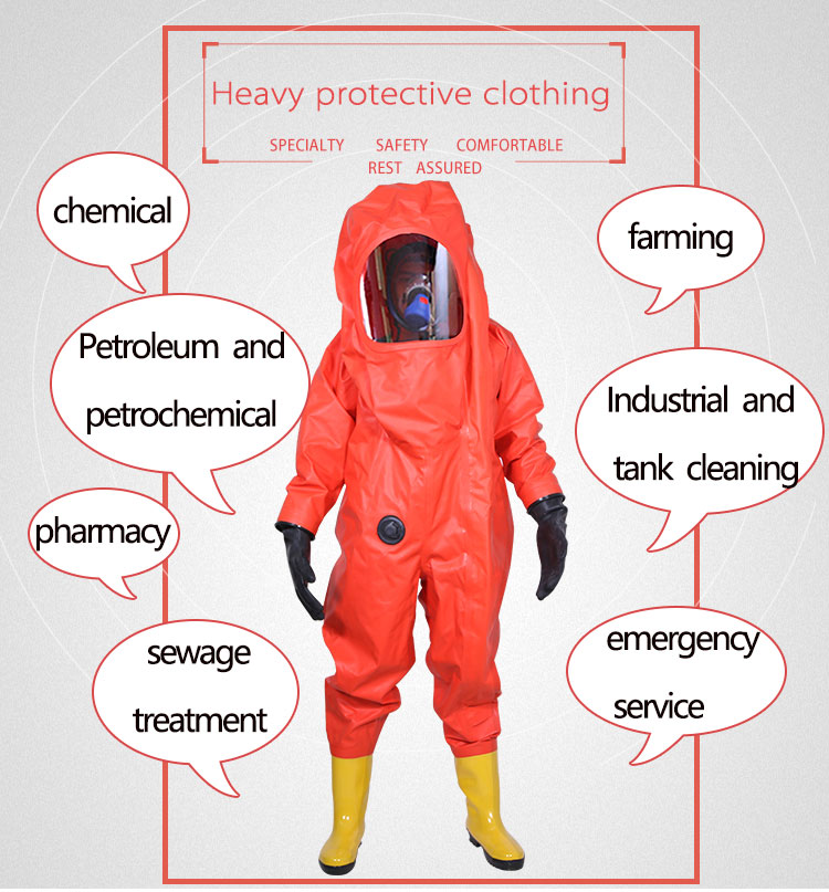 Conjoined Fire Fighting XL PVC Acid Chemical Safety Suit