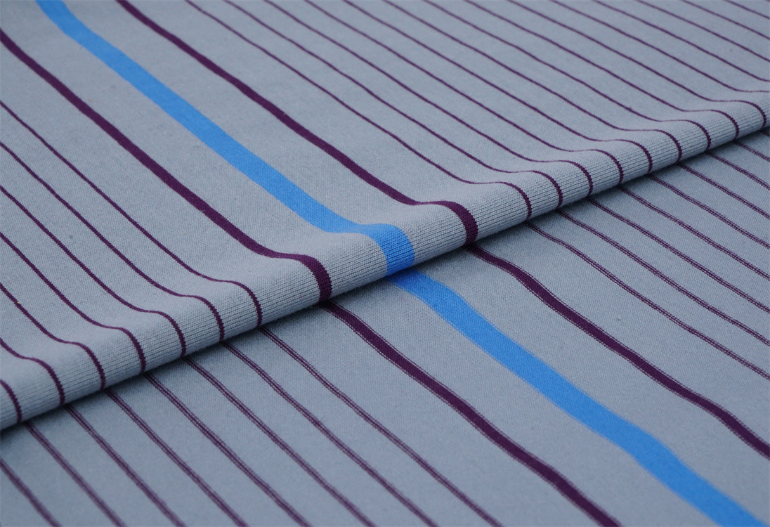 Simple Beautiful Durble Fashionable Skin-Friendly Striped Material Fabric For T-Shirt