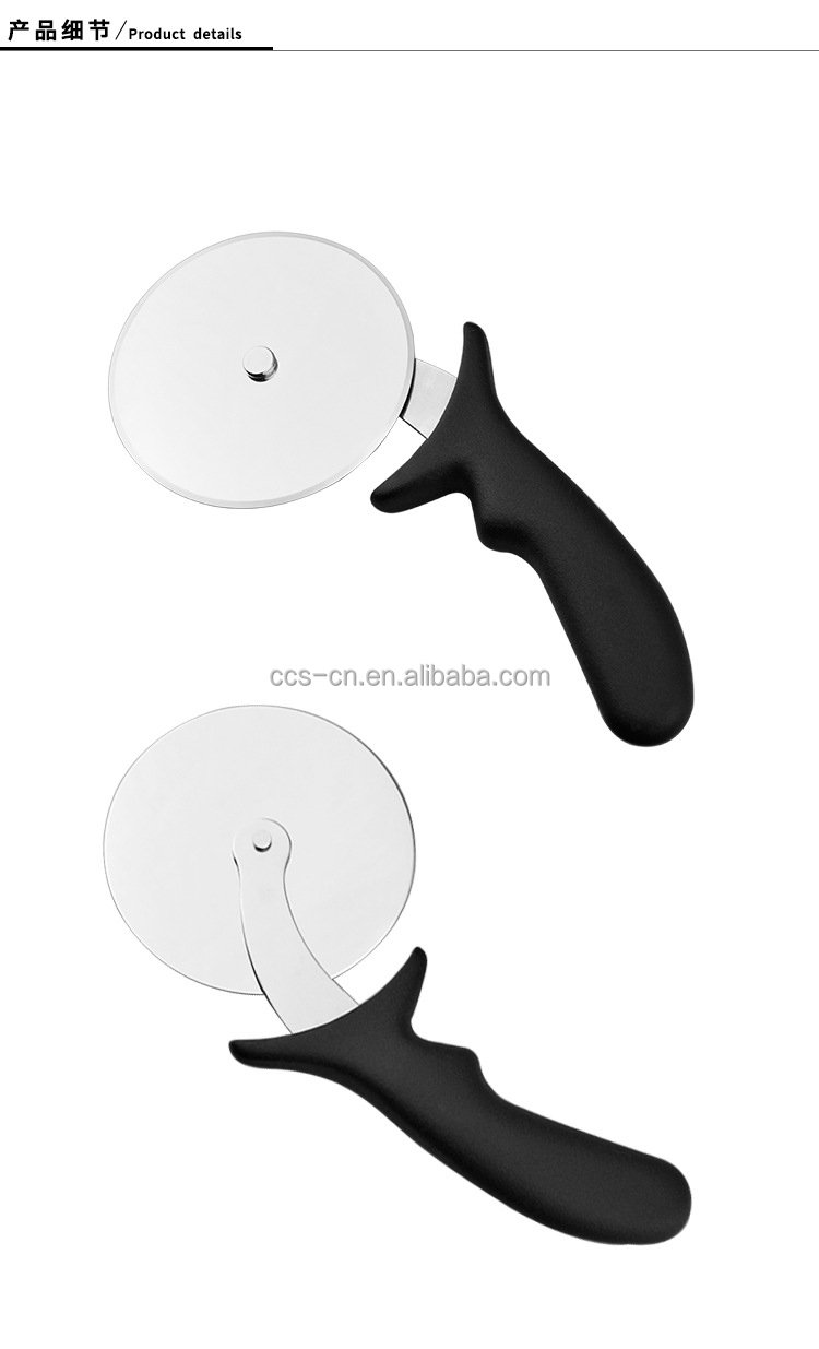 10cm Stainless Steel 430 Pizza Wheel Cutter With Pp Handle Round Plastic Cutter Server