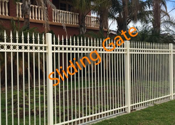 Decorative Courtyard Automatic Driveway Gates , Electric Metal Gates Heat
