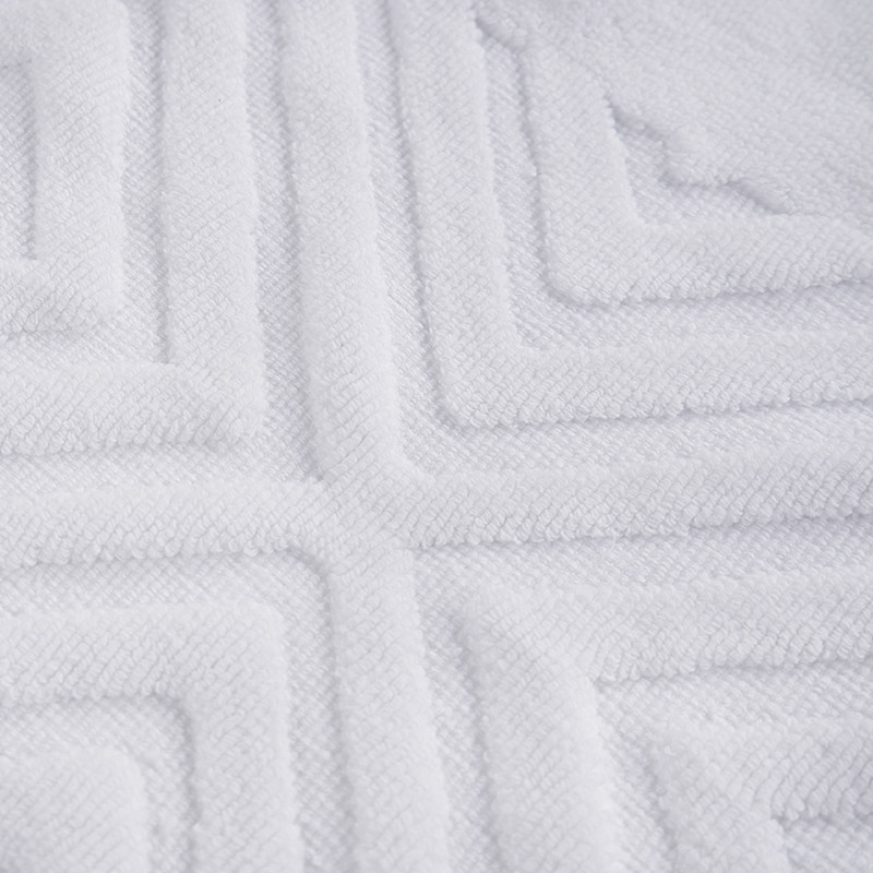 100% Cotton Hotel Bath Mat Jacquard Logo Compressed Disposable Quick Dry