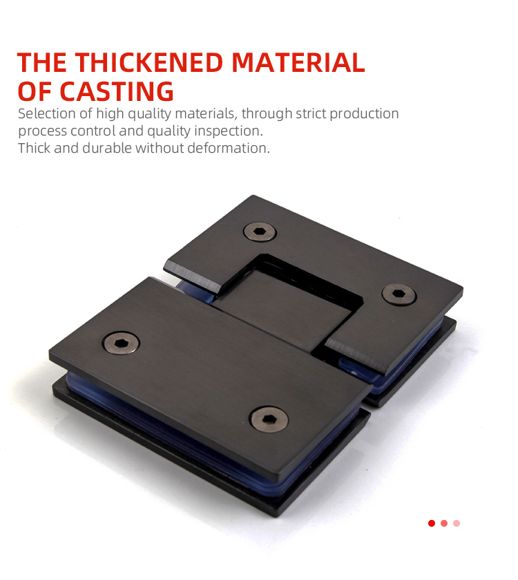 Stainless Steel 304 Door Window Hinges with Matt Black Finish 180 Degree Glass Clamp