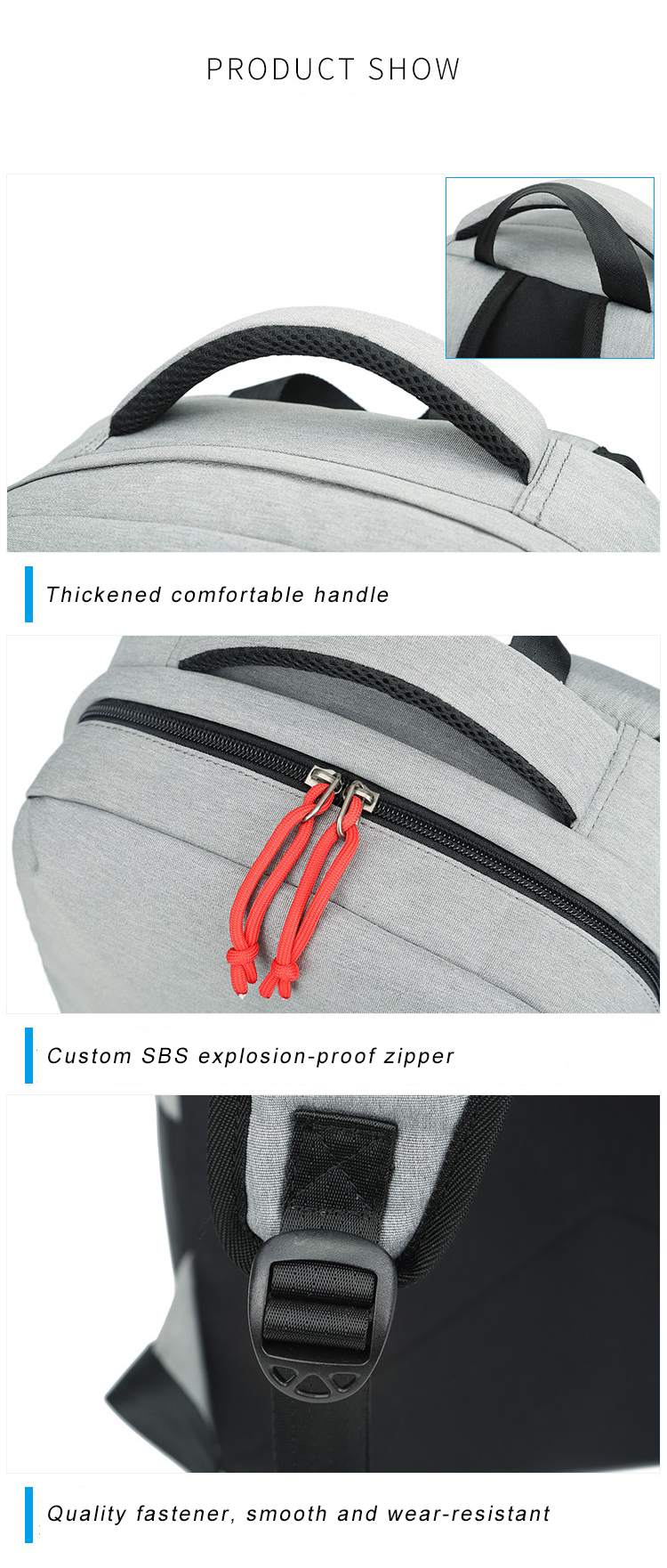 15L Lightweight Laptop Backpack With USB Charging Port 0.45kg