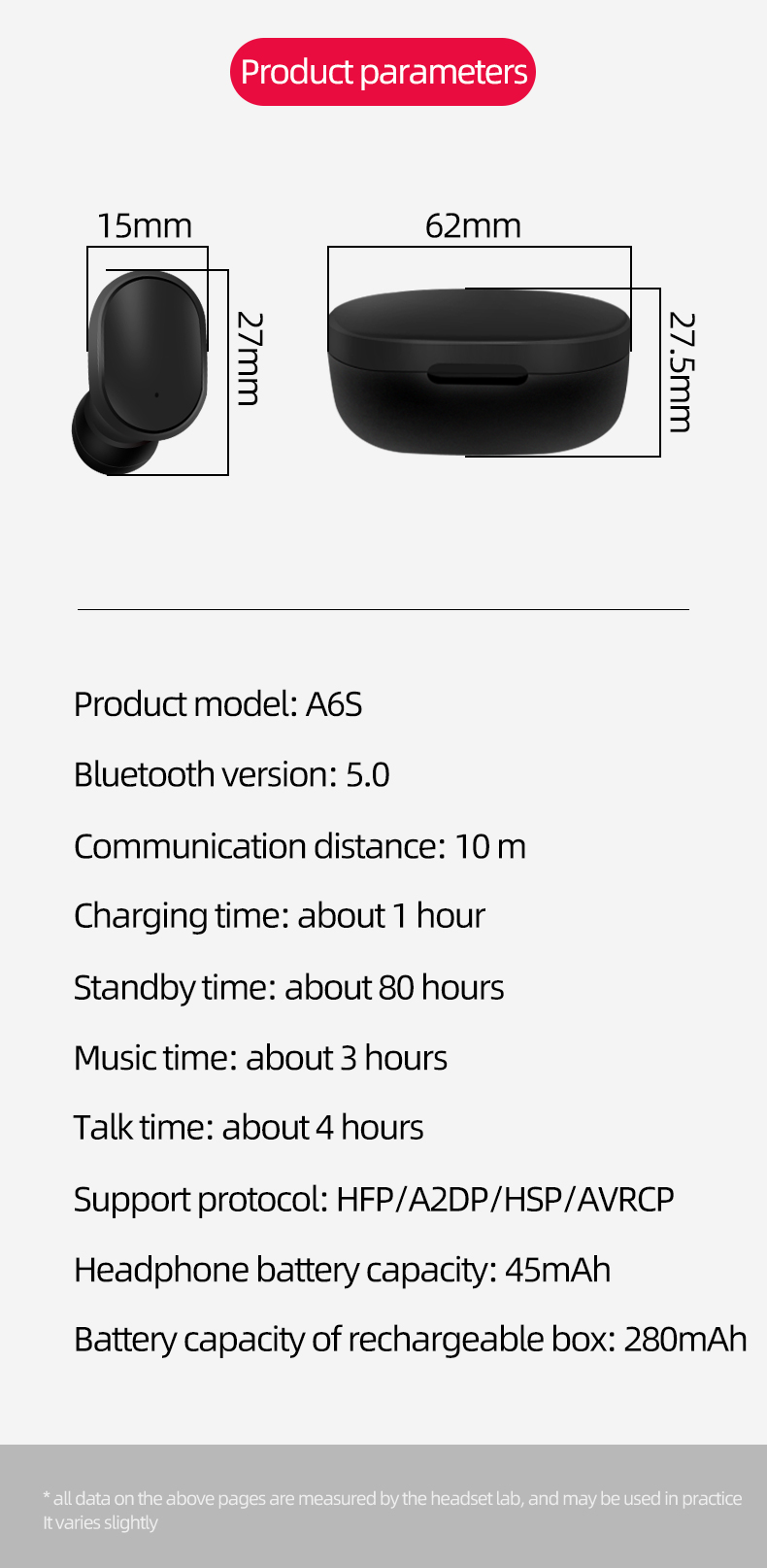 Portable Health Care Products Cherry Blossom Powder A8S Bluetooth Wireless Earphone