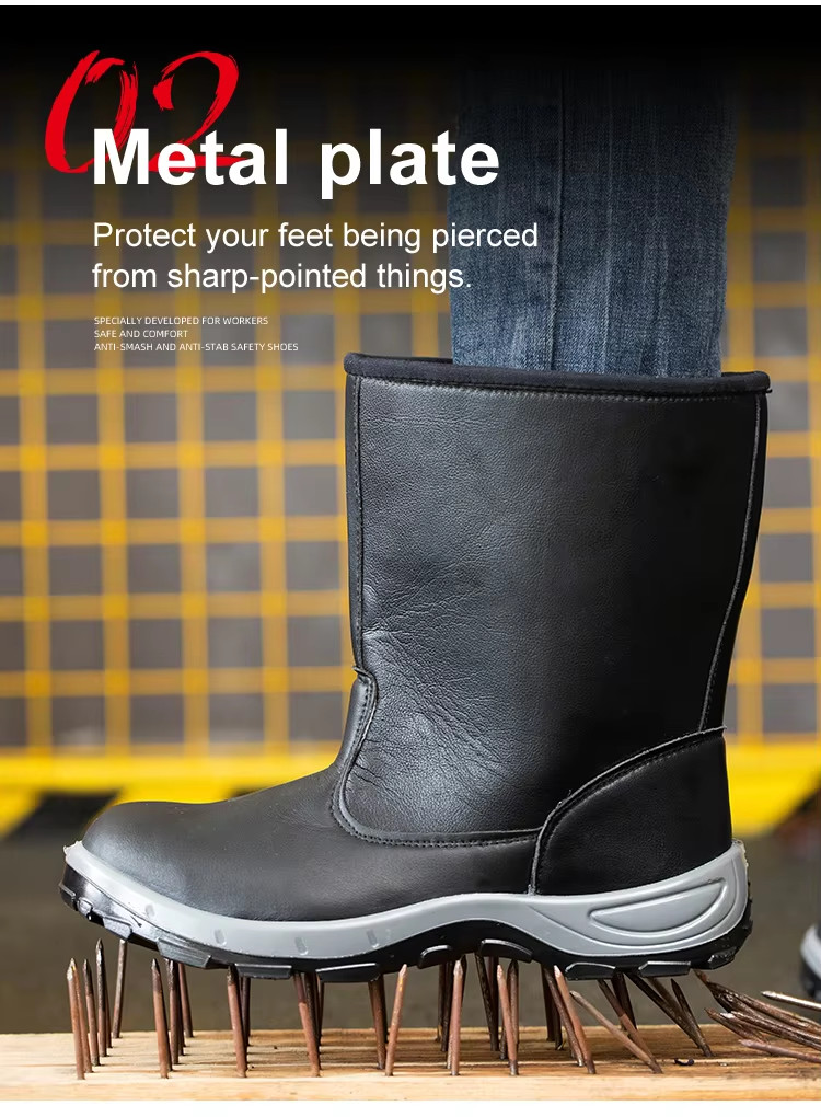 Black High Cut Work Boots For Men Welding Safety Shoes With Steel Toe