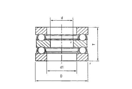 52207 High Precision Thrust Bearing in Chrome Steel with Static Load of 78200N
