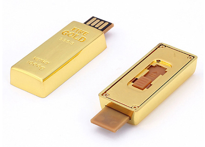 USB Factory supply 16G 3.0 metal material gold bar USB with customized logo show life brand