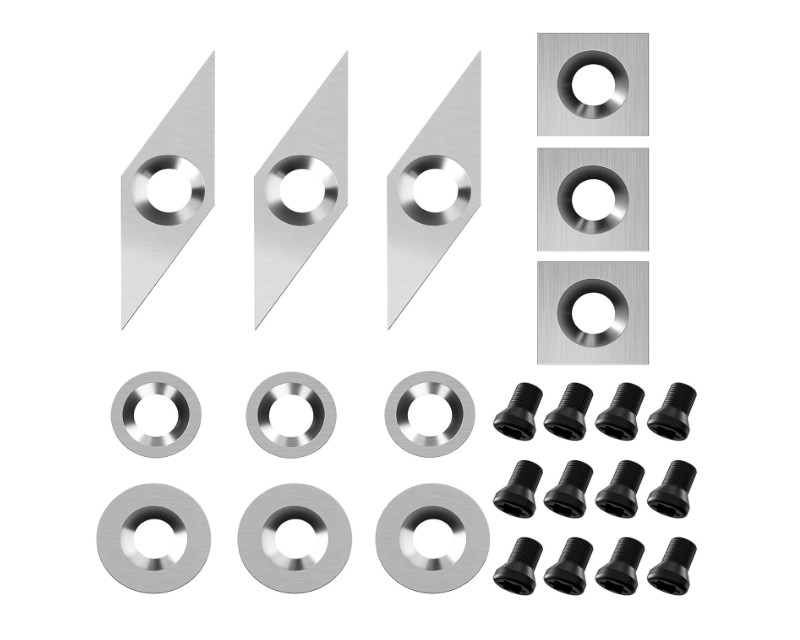 24 Pieces Tungsten Carbide Cutters Inserts Set for Wood Lathe Turning Tools