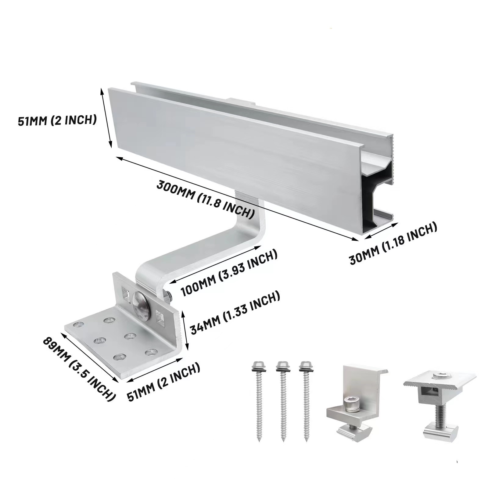 Solar Roof Aluminum Hook Installation Site on Tile Roof for 1.4KN/m2 Snow Load