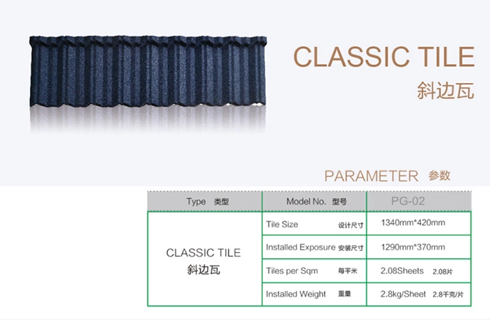 Color Stone Prepainted Galvanized Steel Coated Metal Roofing Tiles