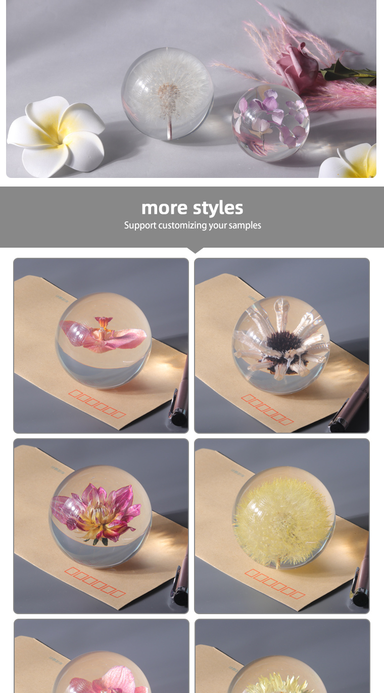Pressed Flower Paperweight Glass Paperweights With Flowers Inside