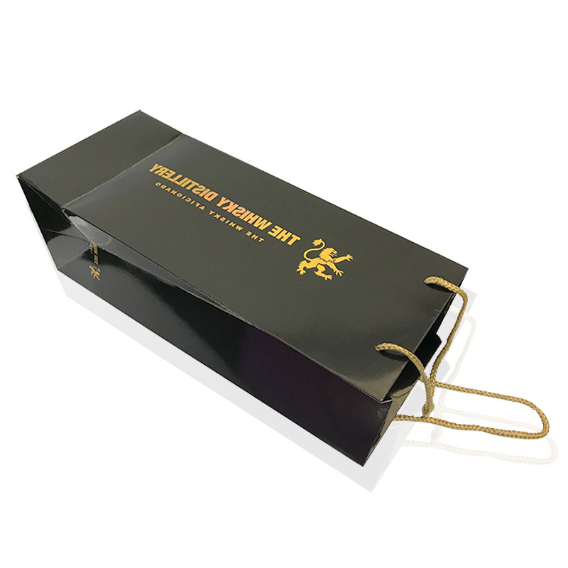 Spot UV Kraft Paper Christmas Wine Bottle Bags 26cm×17cm×8cm