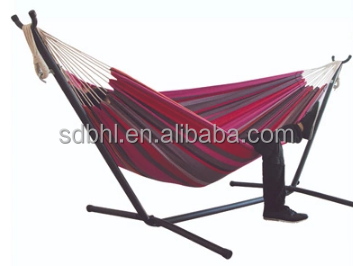 Qingdao Port Loading Double Hammock With Steel Stand Customized Color For Relaxation