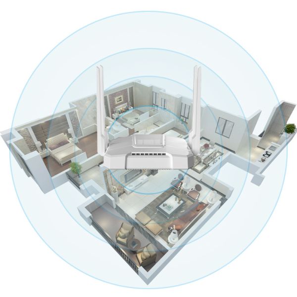 White AC1200 Wifi Router , Home Gigabit Port Router Vpn Pass - Through