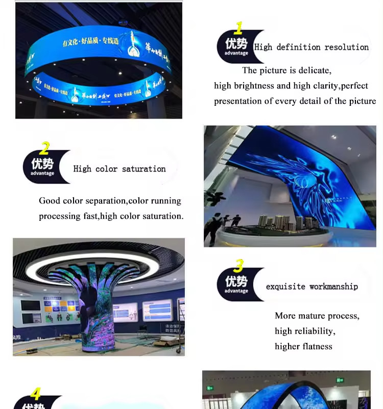Full Color Curved Flexible LED Display Board With IP31 Certification Pixel Pitch 2.5mm Indoor Customized