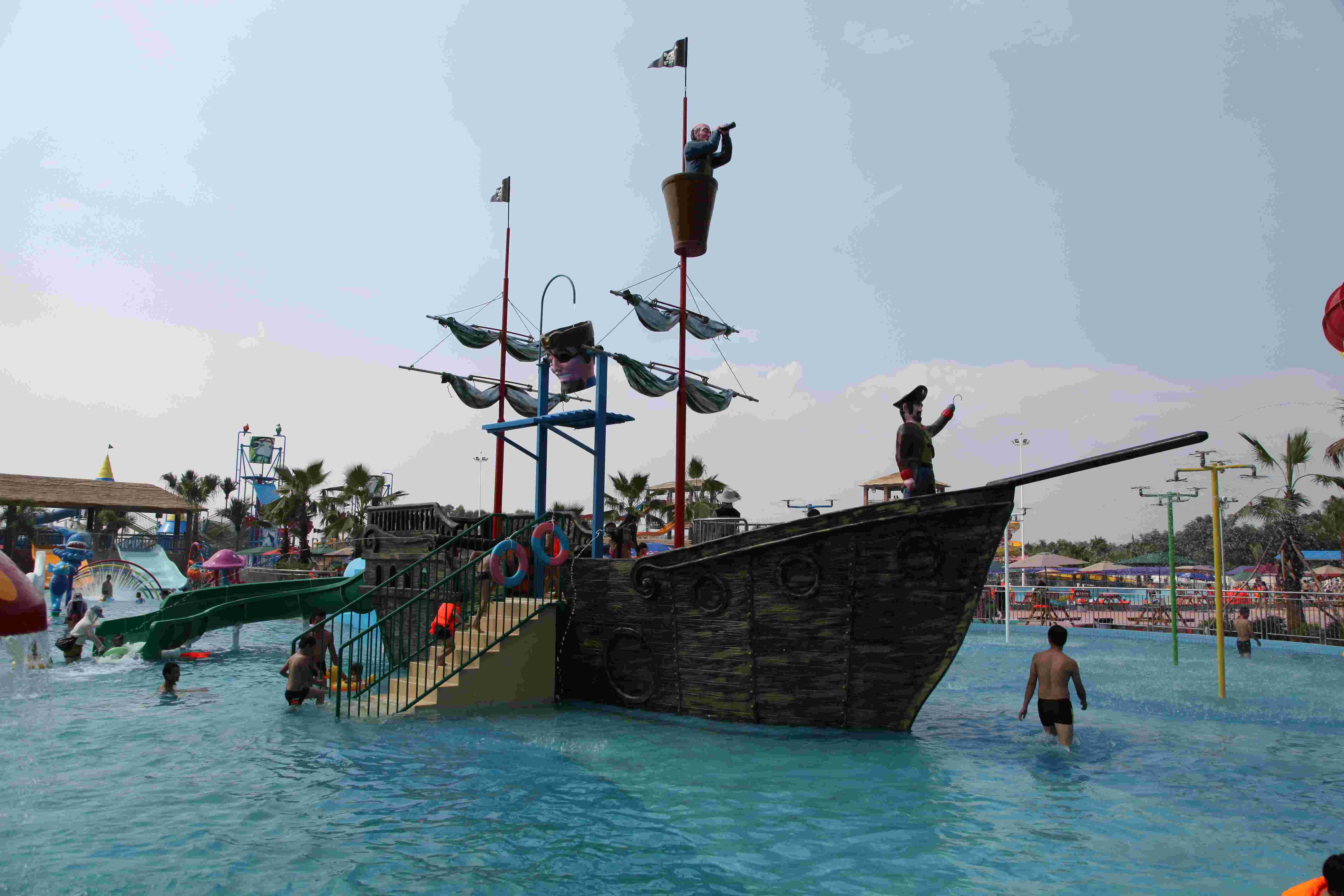 Corsair Aqua Play Water Park Equipment / Customized Fiberglass Pirate Ship