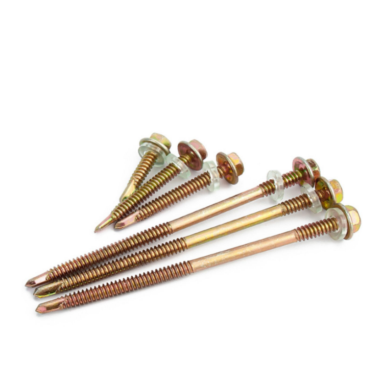 Metric measurement system DIN standard hex flange self-drilling screw with EPDM washer