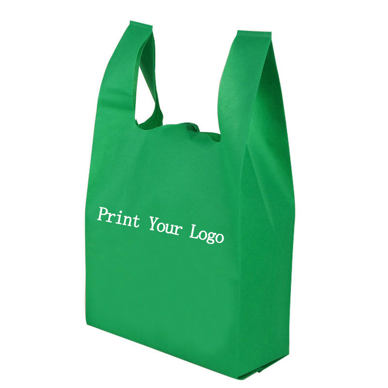 Latest Design Custom Eco-Friendly Reusable Vest T Shirt Nonwoven Supermarket Tote Grocery Market Shopping Carry Gift PP Non Woven Bags for Sale