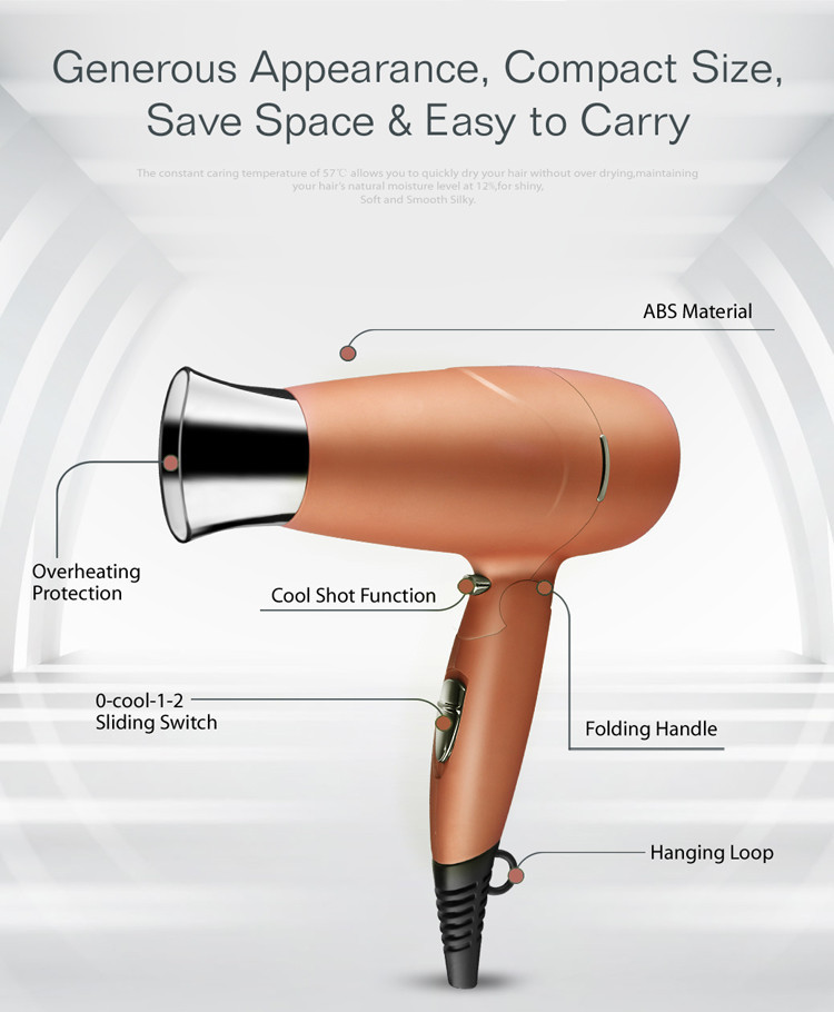 Wholesale Blower OEM Factory Custom LOGO Travel Folding Hand Portable Mini Hair Dryer High Speed Cool Hot Air Blowe