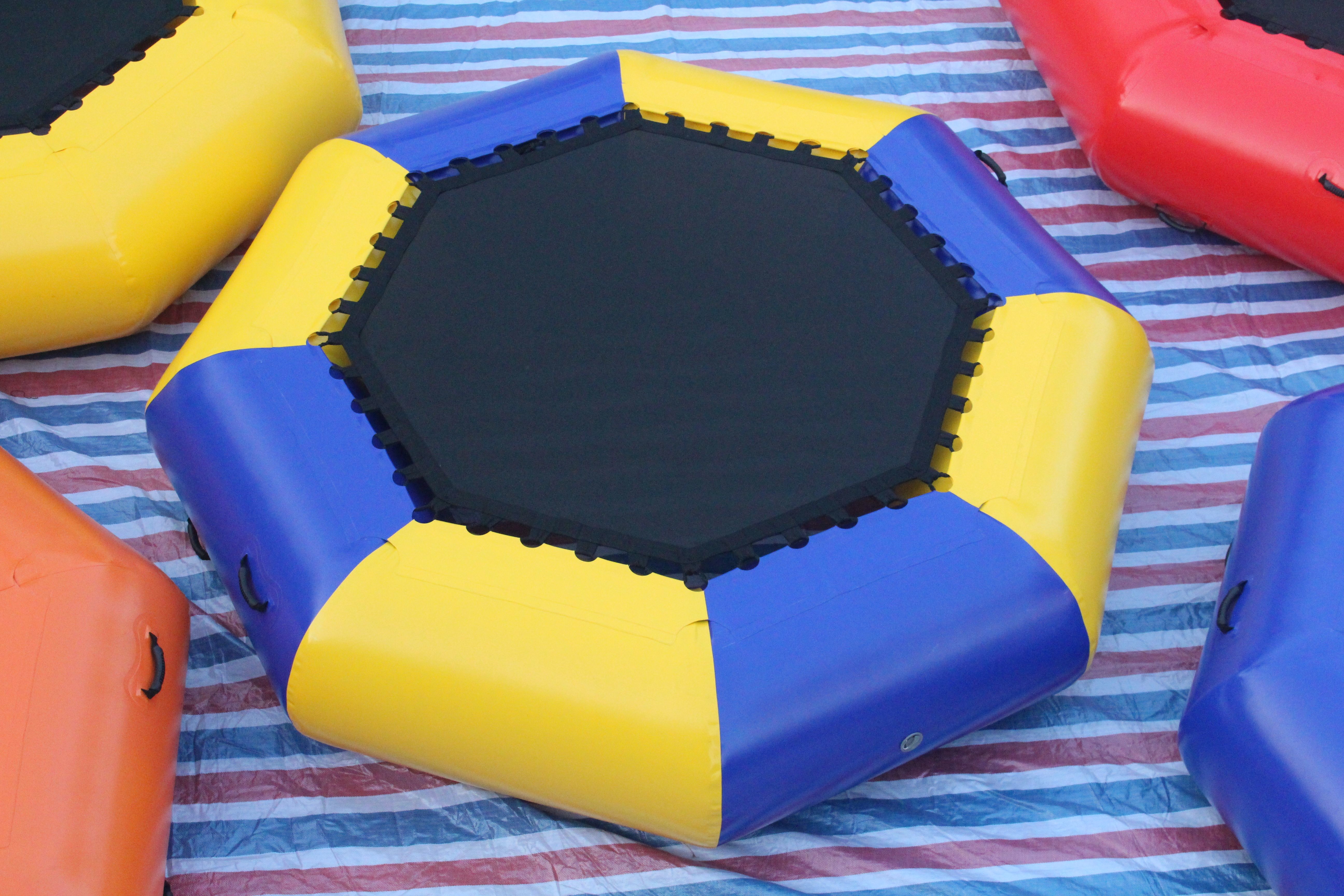 Factory Giant Colorful Floating Inflatable Water Park With Climbing Wall And Slides