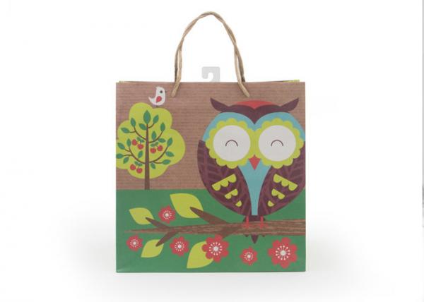 Quality Foldable Biodegradable Present Paper Bag / Large Brown Paper Gift Bags for sale
