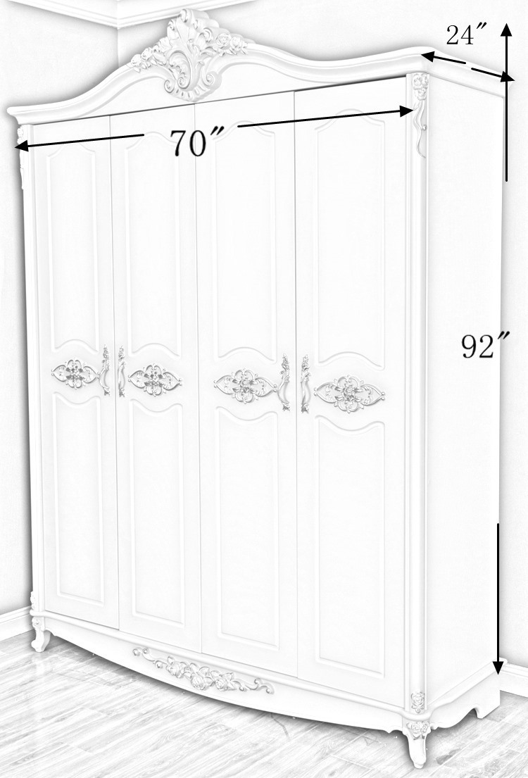 Spain Style Vintage Carved Bedroom Wardrobe Designs 602-6
