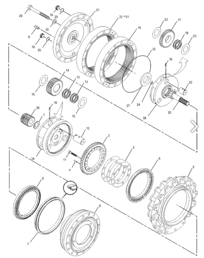 E320C E320D Excavator Gear Parts , 191-3237 227-6949 Engine Reduction Gearbox