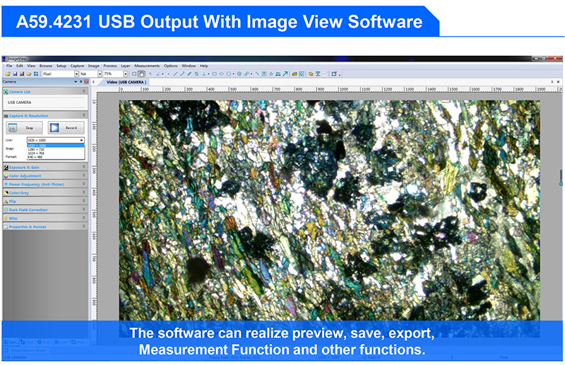 OPTO-EDU A59.4231 2K 38M Portable Hd Microscope Camera
