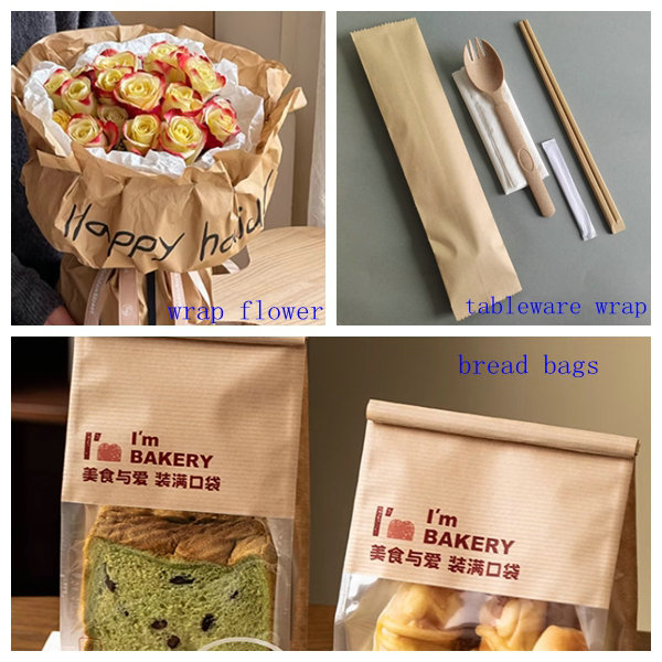 60gsm 70gsm 70x 100cm Brown Coated 1 side Ribbed Kraft Paper For Food Wrap Bags 