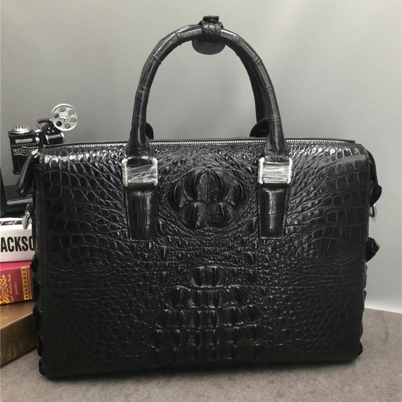 Exotic Genuine Crocodile Skin Businessmen Briefcase Authentic Alligator Leather Male Working Handbag Large Shoulder Bag