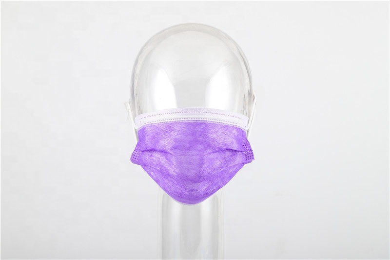 Wholesale non-woven 3 layers disposable ear loop custom color mask black pink colorful surgical face mask