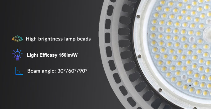 300W High Bay Led Lamp Round 45000lm Led High Bay Lights For Supermarket
